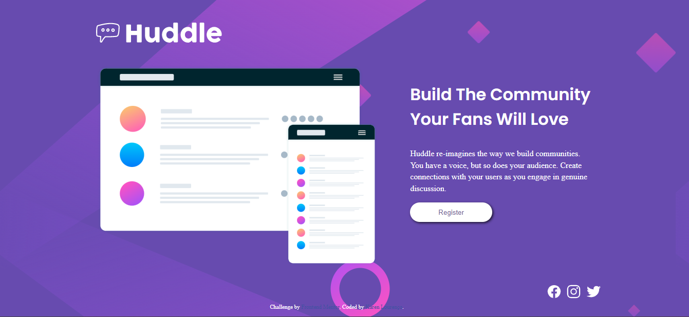 projeto huddle landing page